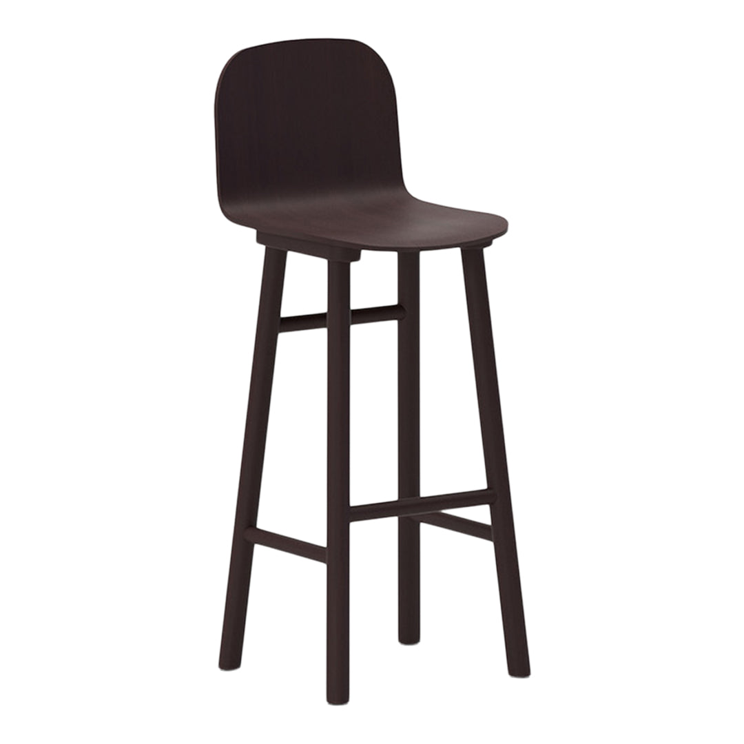 Beech Shell 75 Barstool - High Back Bar Stool with Comfortable Seat for Kitchen Island, Breakfast Nook & Home Bar - Modern Wooden Bar Height Stool for Dining & Entertaining