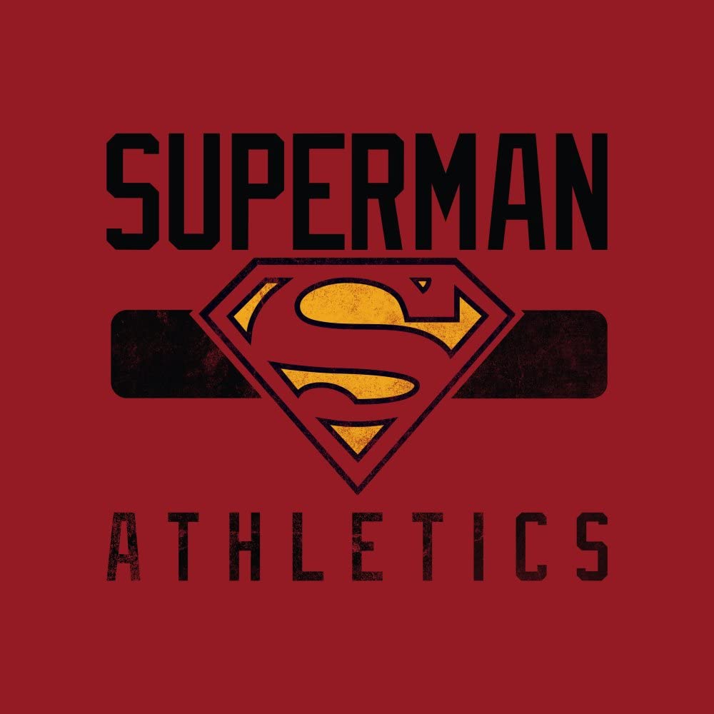 Superman Athletics Youth Red Graphic Tee - Cool Superhero T-Shirt for Boys - Casual Wear & Cosplay Costume for Kids