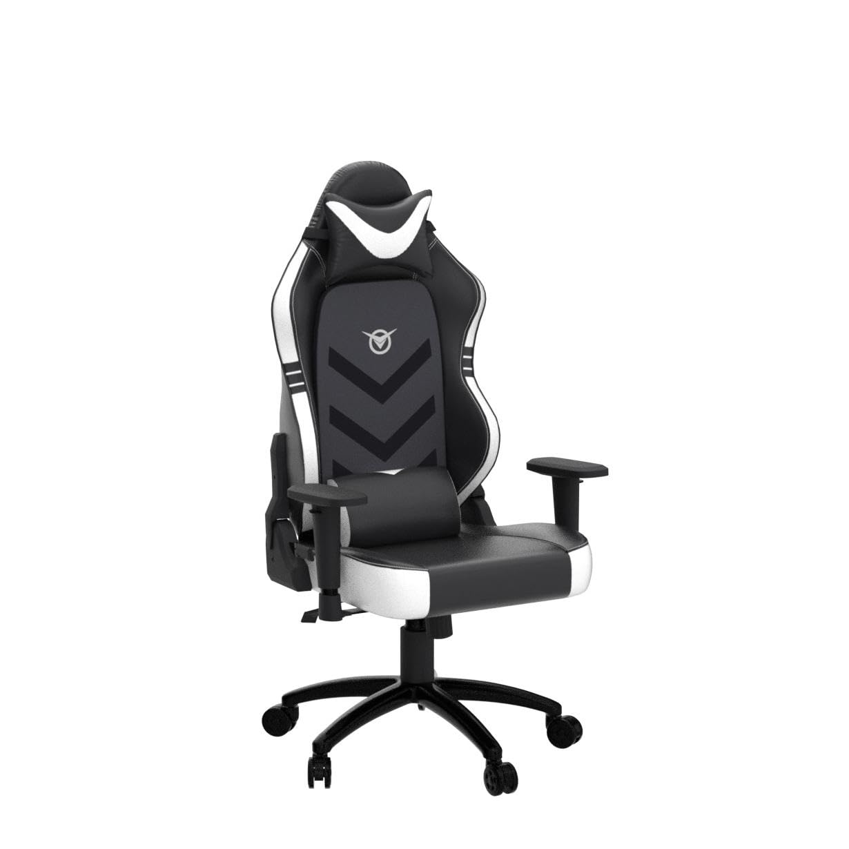 Big and Tall Gaming Chair 350lbs - Heavy Duty Ergonomic Racing Office Chair with Wide Seat, Reclining Backrest & Adjustable Armrests - Perfect for PC Gaming, Streaming & Home Office (Black/White)
