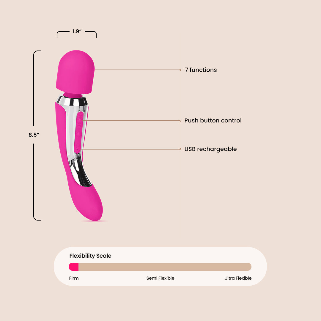Embrace™ Body Wand Massager - Dual Ended Silicone Massage Tool for Muscle Relaxation & Stress Relief | Perfect for Home Spa, Couples Massage & Self Care Therapy