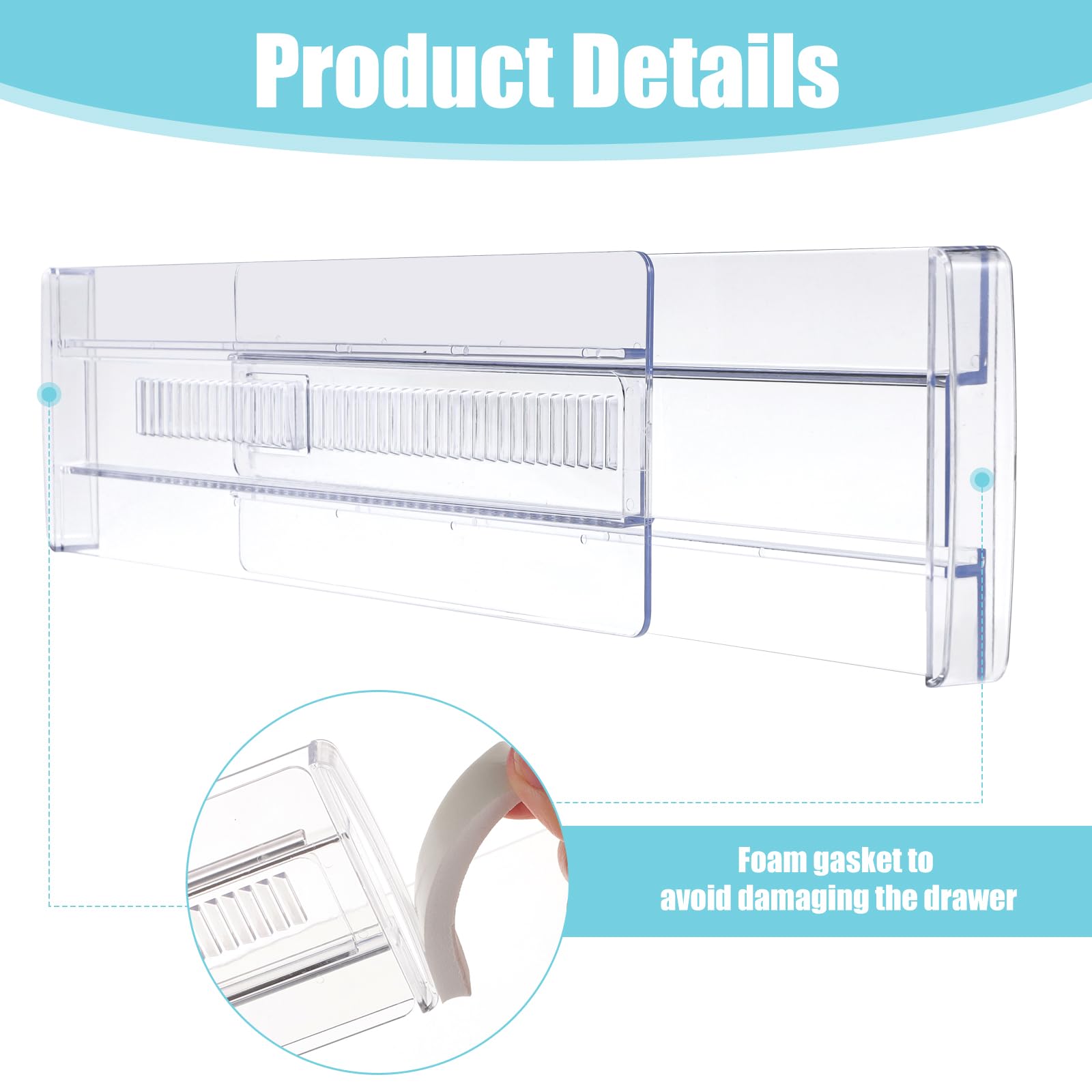 6 Pack Adjustable Drawer Organizers - Expandable from 11.3-20