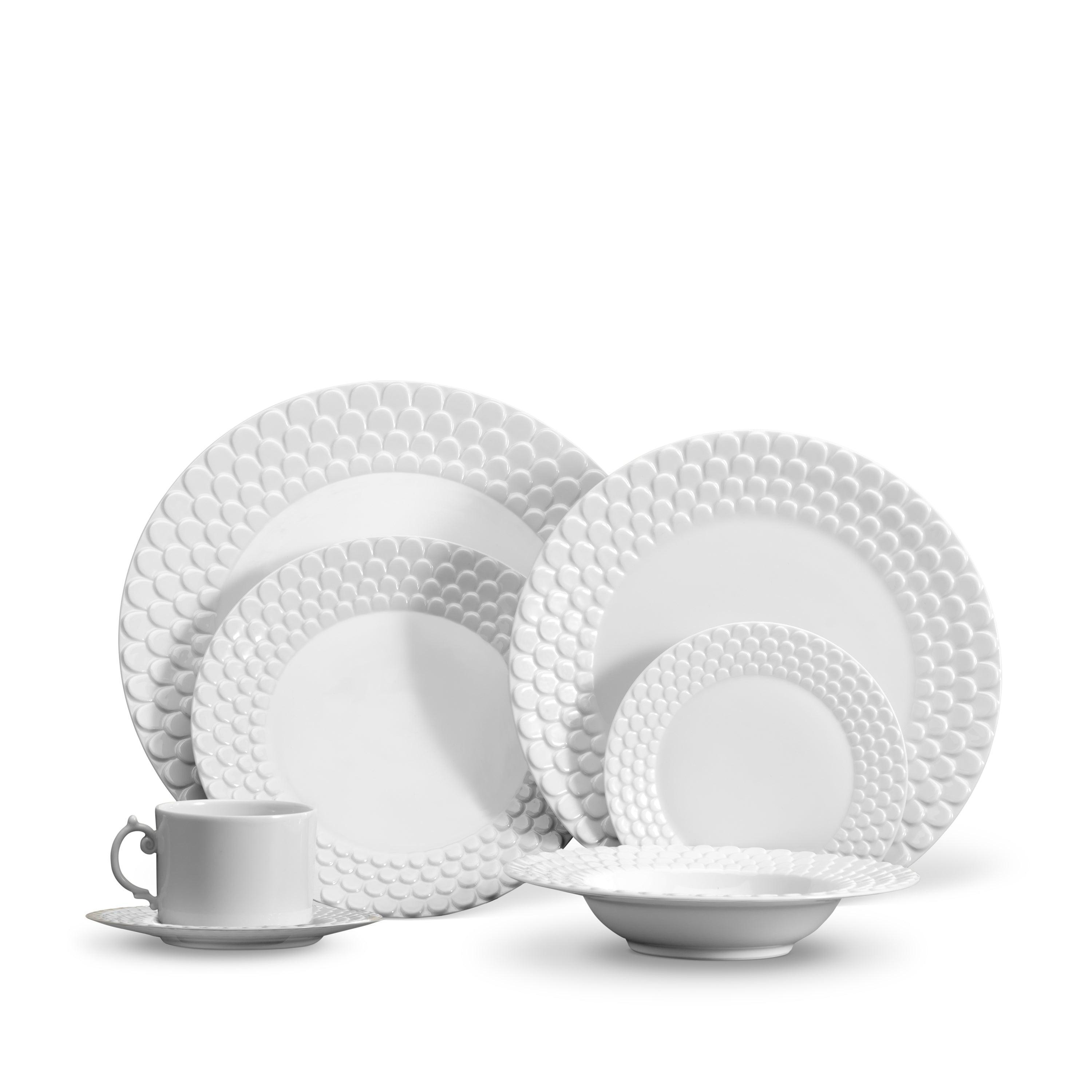 Premium Aegean White Porcelain Dinnerware Set - 16-Piece Elegant Tableware for Formal Dining, Entertaining & Special Occasions