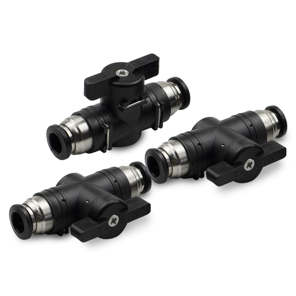 3 Pcs 4mm Pneumatic Ball Valve Push to Connect Fittings - BUC Air Flow Control Valve with Straight Quick Connect for Air Hose - Ideal for Compressed Air Systems, DIY Projects, and Industrial Automation