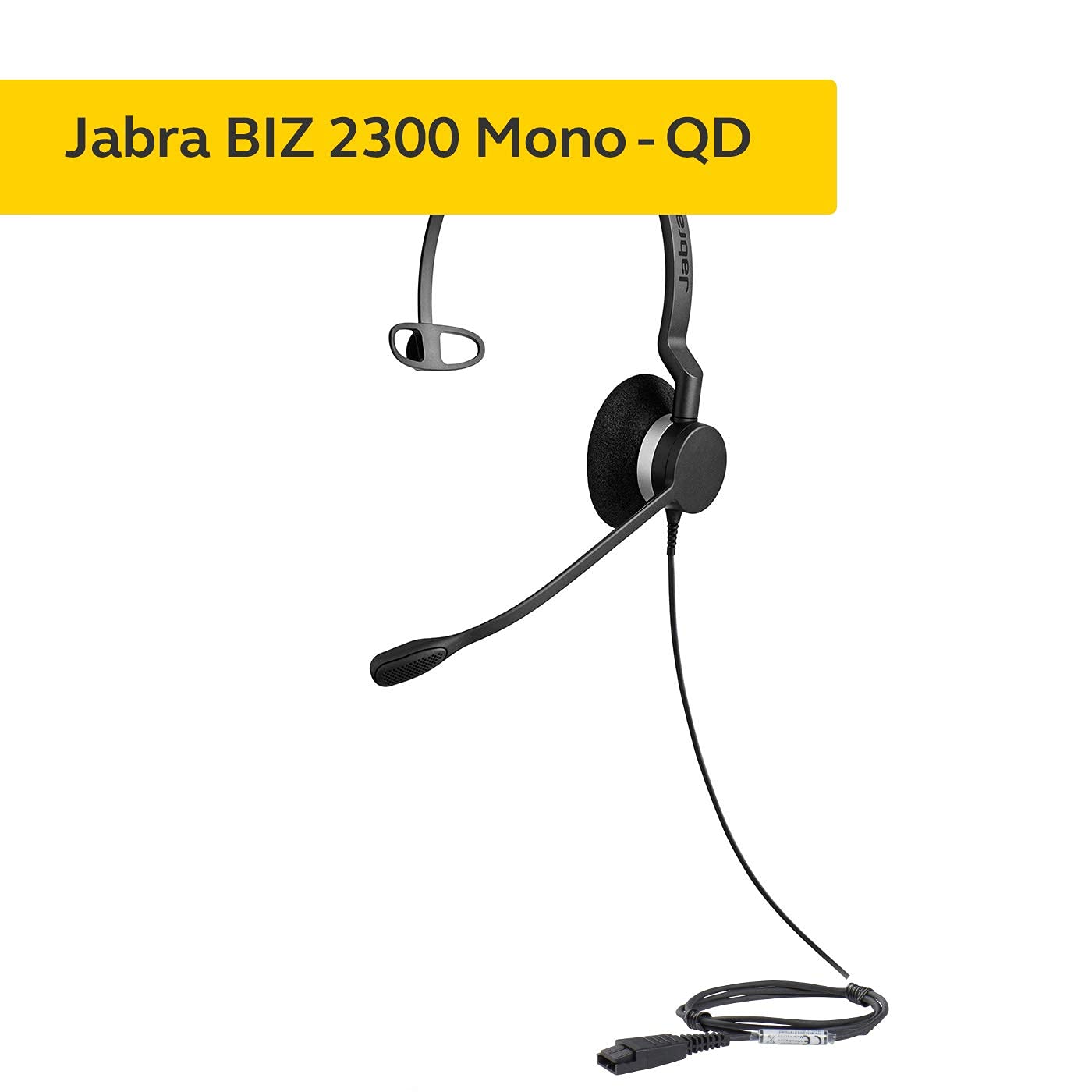 Certified Refurbished Jabra BIZ 2300 Mono Wireless Headset - Noise Cancelling Office Headphone with Boom Mic for Call Centers, Business Calls & Remote Work (Black)