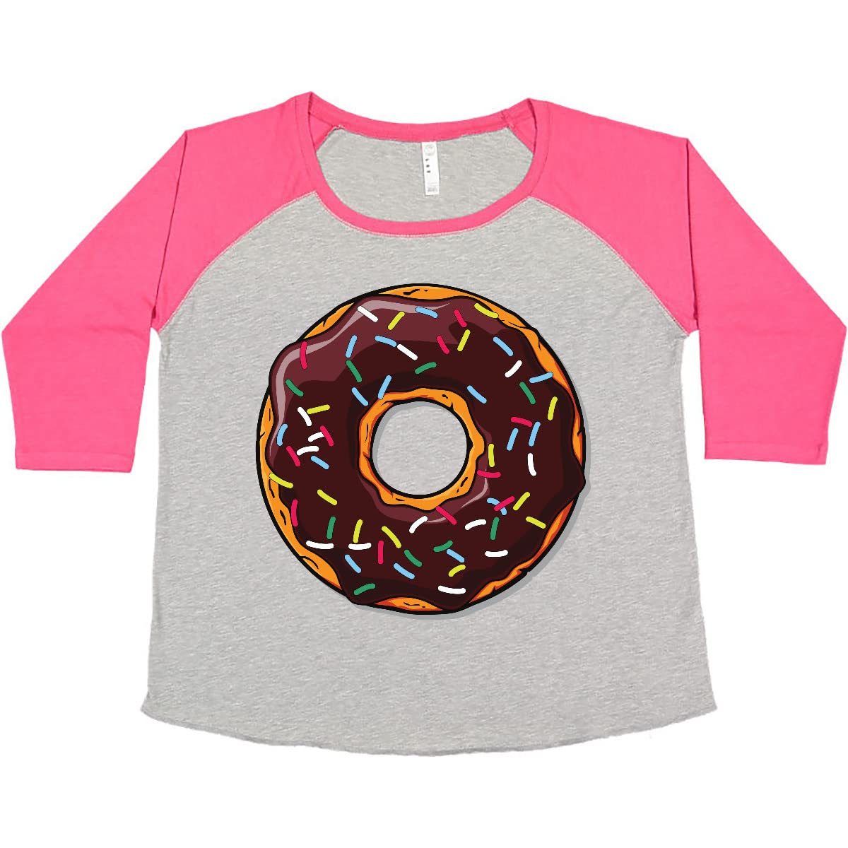 Inktastic Chocolate Donut with Sprinkles Women's Plus Size T-Shirt - Cute & Comfortable Graphic Tee for Casual Wear, Donut Lovers & Sweet Treat Enthusiasts