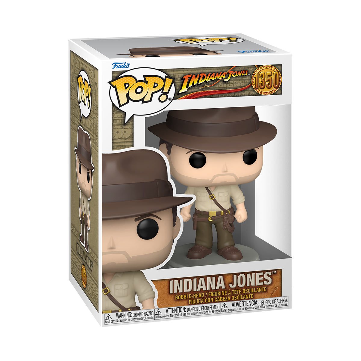 Indiana Jones Pop! Vinyl Figure #1350 - Raiders of the Lost Ark Collectible Toy for Movie Fans & Display Decor