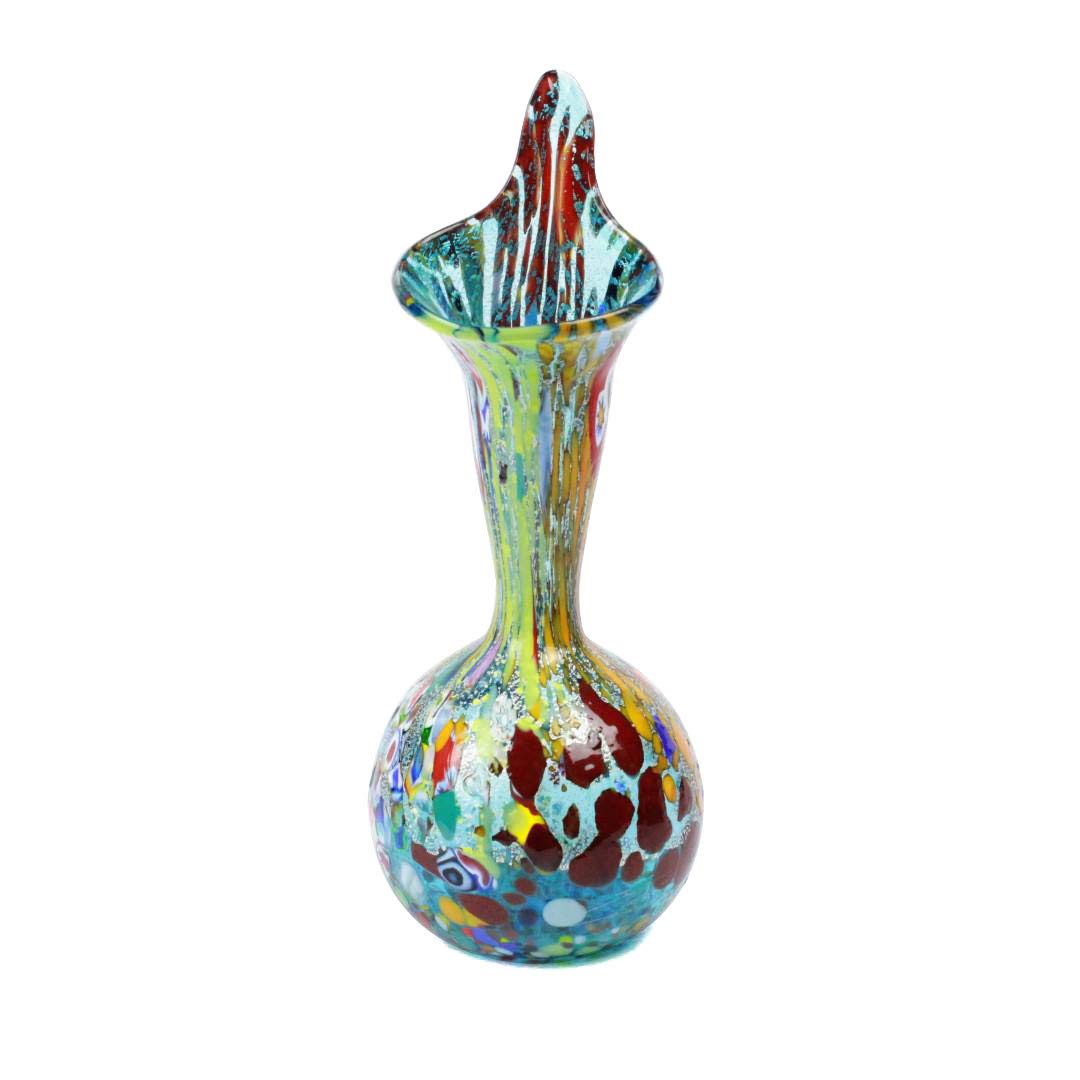 Authentic Murano Glass OMG Kandinsky Vase in Light Blue - Handcrafted Italian Art Glass Home Decor for Living Room, Dining Table & Luxury Gifts