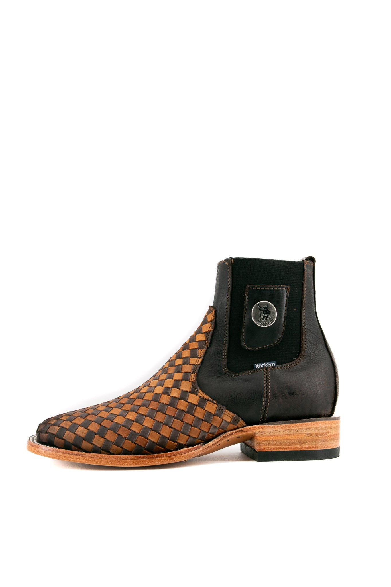 Men's Serbia Woven Square Toe Ankle Boots - Comfortable & Stylish for Casual Wear, Outdoor Hiking & Fall Fashion