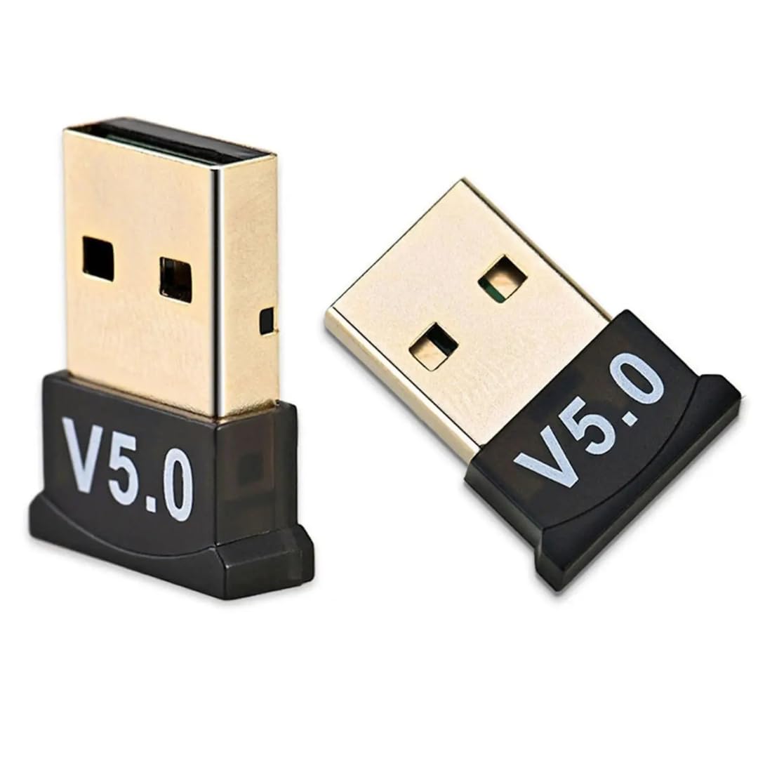 Nano USB Bluetooth 5.0 Adapter - Mini Wireless Dongle for PC/Laptop, Headphones, Speakers, Keyboard, Mouse & Printer - Long Range Plug & Play Receiver for Windows 10/8/7/XP - Perfect for Home Office, Gaming & Multimedia Streaming