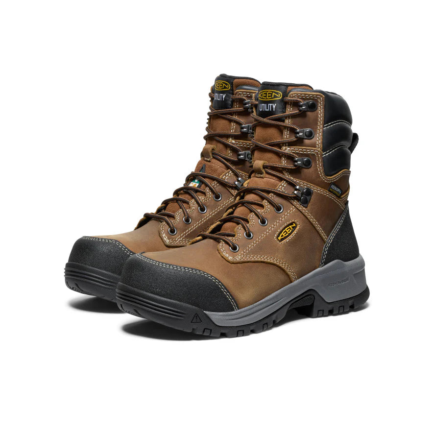KEEN Women's Evanston 8 Waterproof CSA Work Boot with Carbon Fiber Toe - Steel Toe Safety Shoes for Women - Slip Resistant & Electrical Hazard Protection - Ideal for Construction, Warehouse & Outdoor Work
