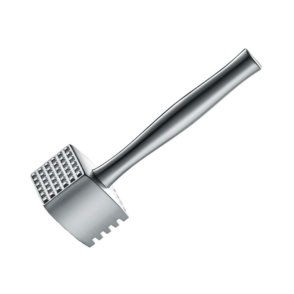 Premium 304 Stainless Steel Meat Tenderizer Tool - Dual-Sided Textured Meat Pounder & Ice Crusher for Chicken, Beef, Pork - Heavy Duty Kitchen Hammer (Grey) - Perfect for Grilling, BBQ, and Home Cooking