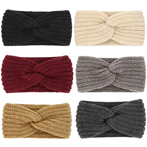 6 Pack Crochet Knitted Headband AA