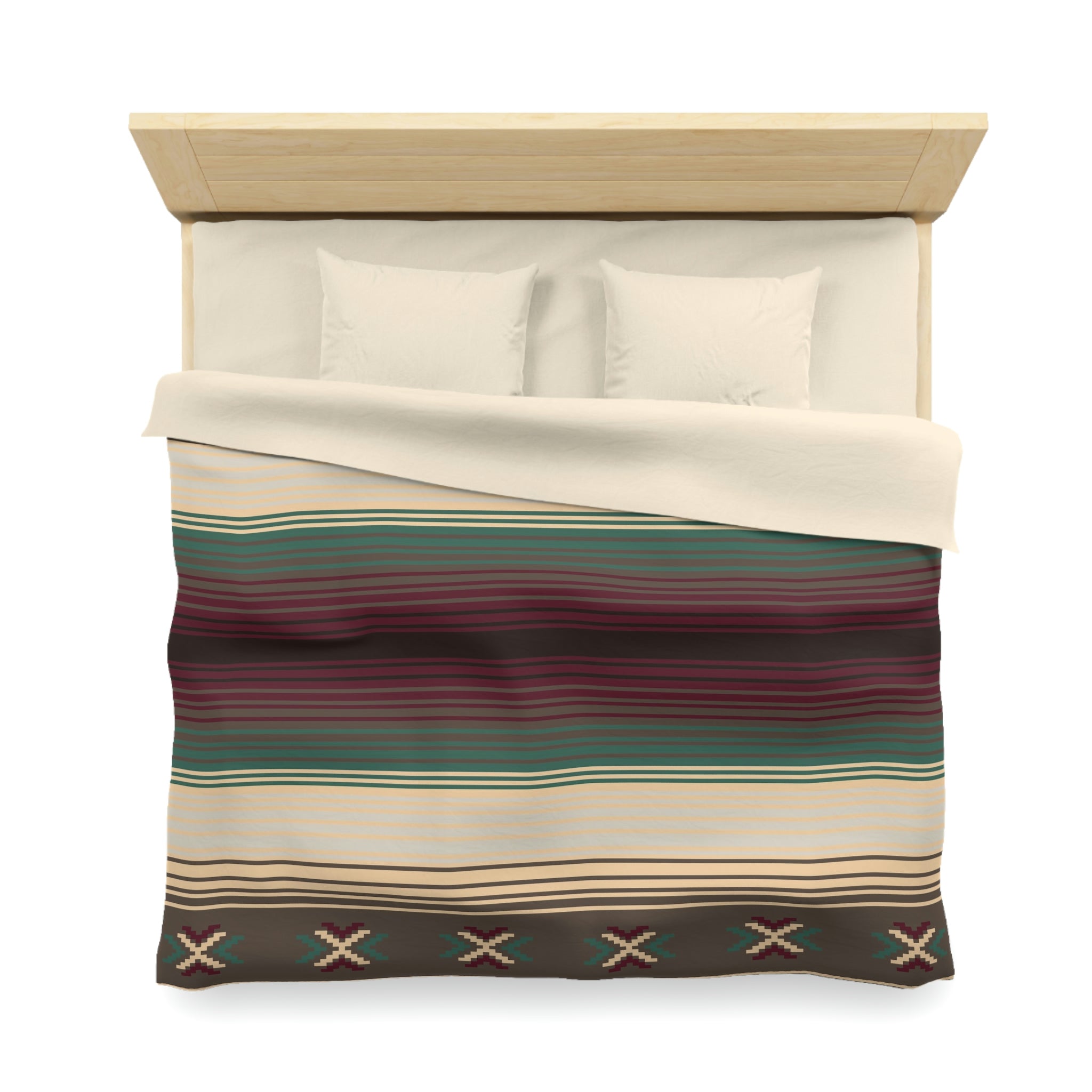 Southwestern Cross Trail Microfiber Duvet Cover - Rustic Cabin Decor Bedding Set for Cozy Cabin Retreats & Western-Themed Bedrooms