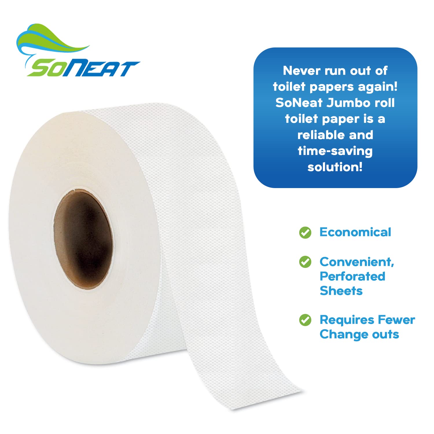 3-Ply Jumbo Toilet Paper Rolls - 9