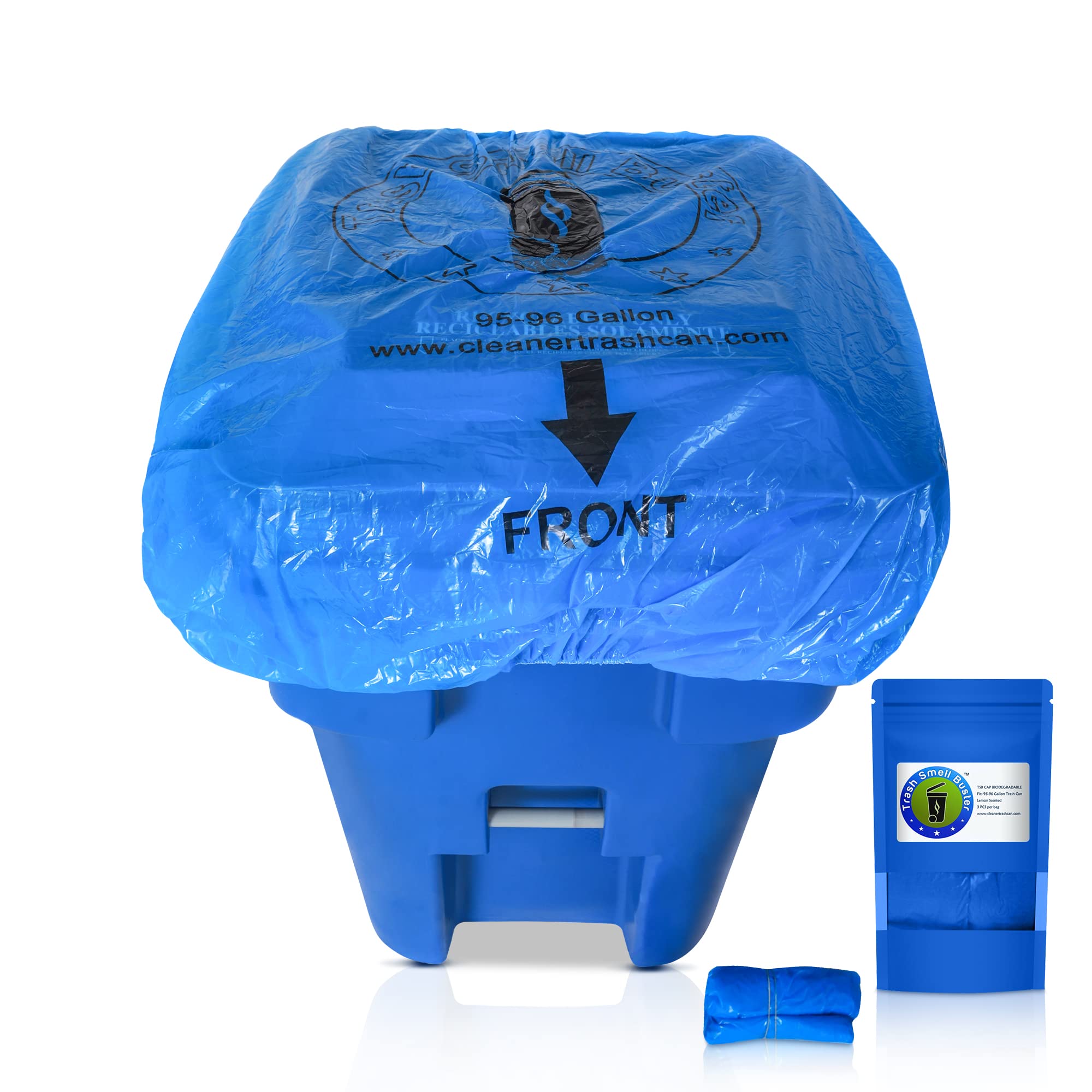 95 Gallon Trash Can Cover - Odor Eliminating Bag with Elastic Rubber Band | Durable, Chemical-Free Trash Smell Buster for Kitchen, Bathroom & Outdoor Use