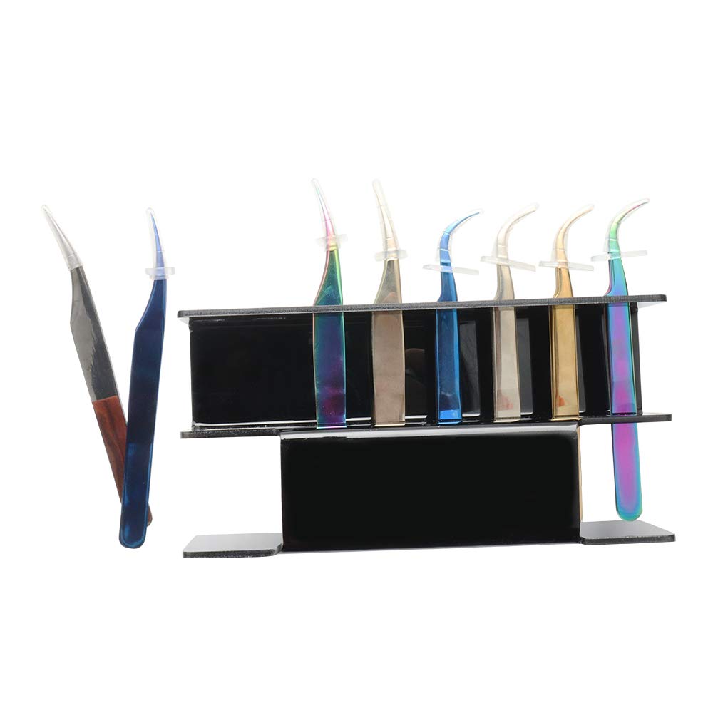 Professional 8-Hole Eyelash Extension Tweezers Holder - Black Display Stand for Lash Artists | Salon Organization & Storage Solution | Perfect for Eyelash Extension Tools, Beauty Supplies & Salon Decor