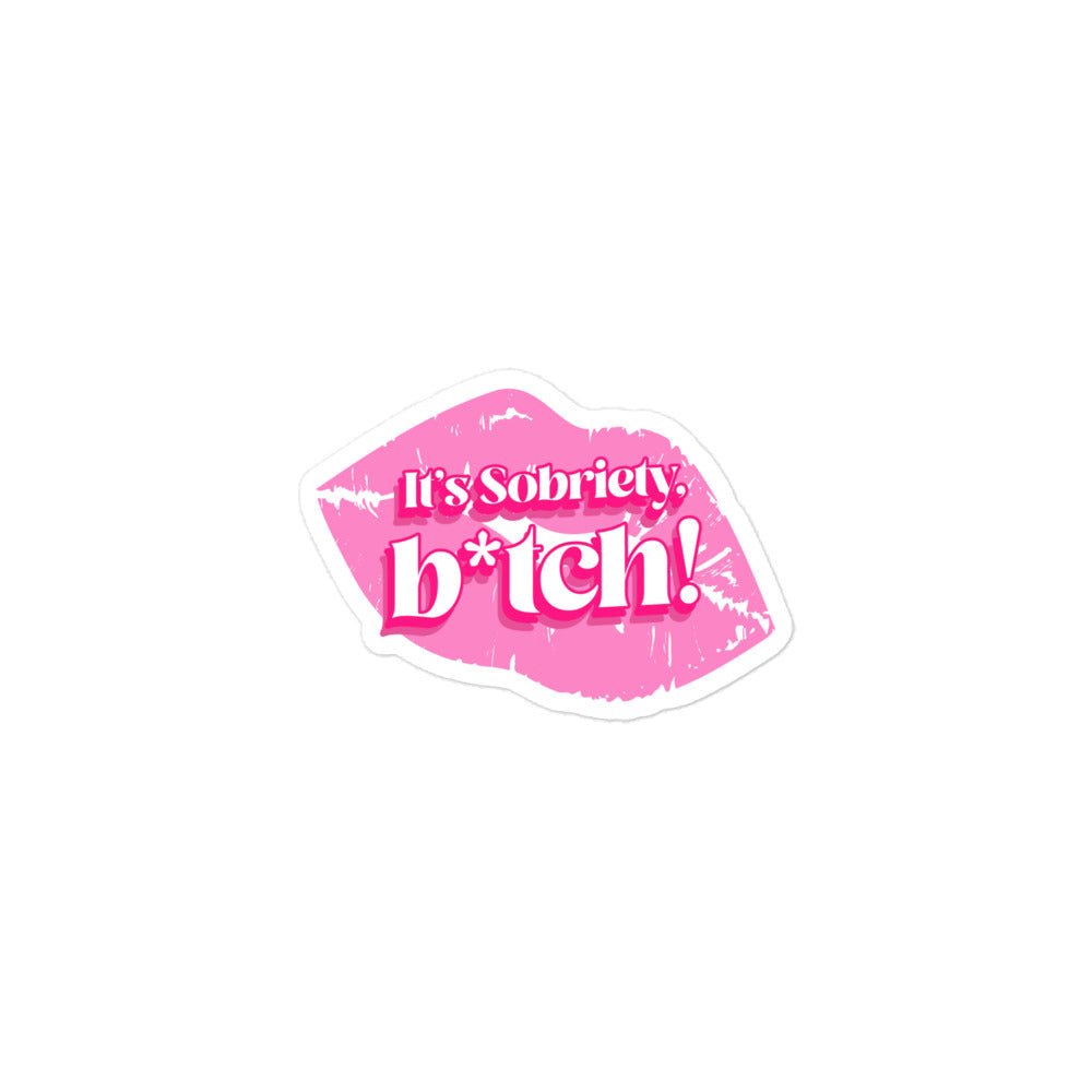 Sobriety Sass Kiss Sticker - Motivational Waterproof Vinyl Decal for Laptops, Water Bottles & Journals - Perfect for Sober Living, Recovery Support & Self-Care