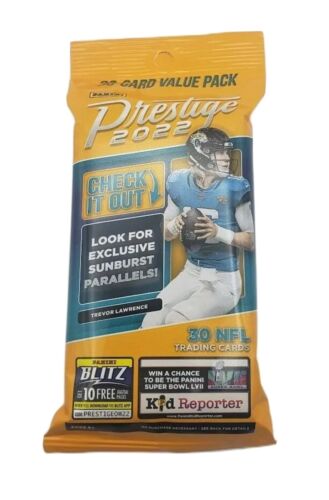 2022 Panini Prestige Football Cello Pack - NFL Trading Cards for Collectors & Sports Fans - Perfect for Trading, Collecting & Displaying
