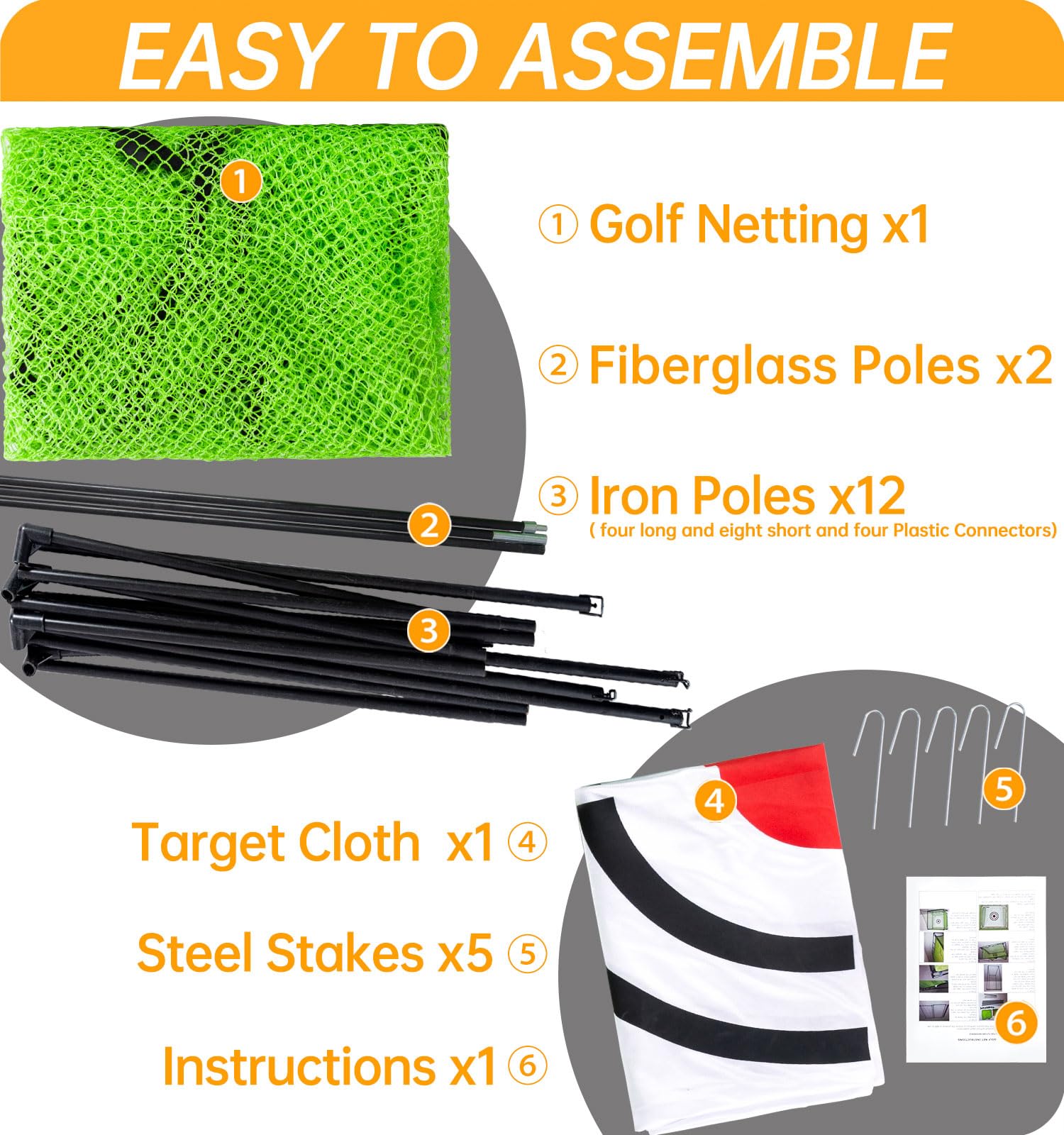 Premium Heavy Duty Golf Practice Hitting Net - Backyard & Indoor Driving Range with Portable Frame | Perfect for Home Training, Backyard Practice & Indoor Golf Sessions