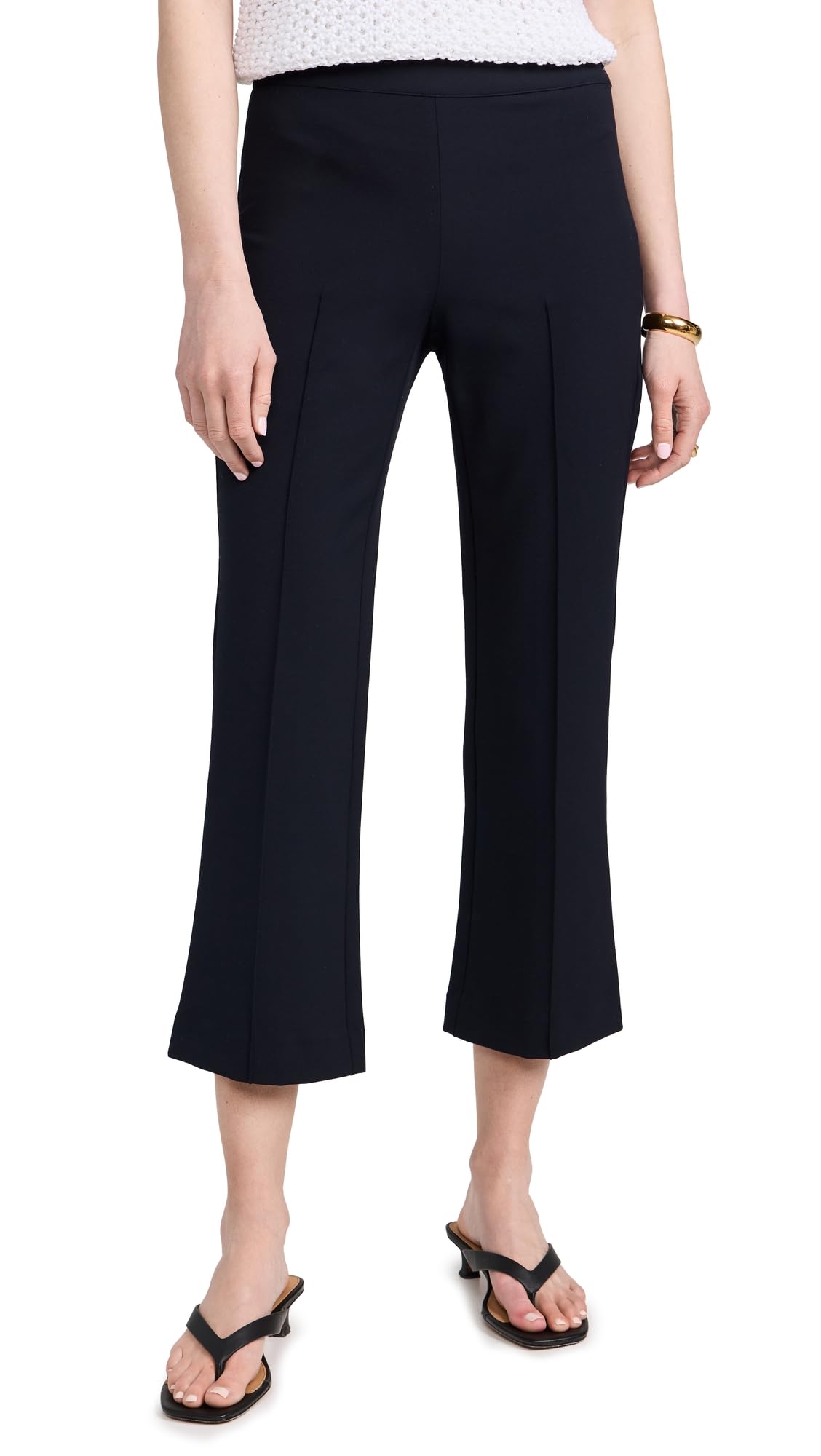 Vince Women's Mid Rise Pintuck Crop Flare Pants - Stylish Casual & Office Wear for Women | Comfortable Stretch Fabric for Everyday Outfits