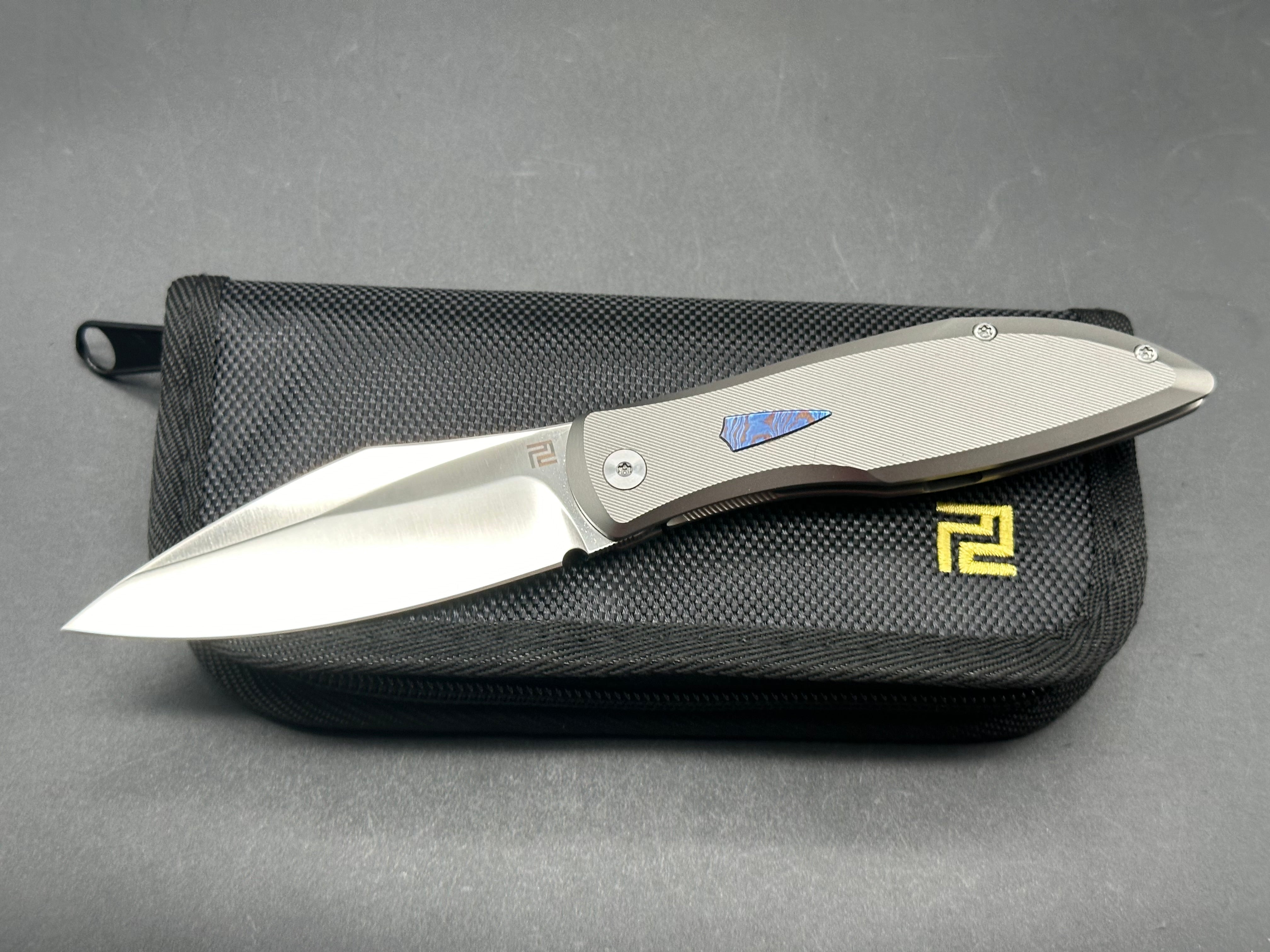Artisan Cutlery Weyden ATZ 1859G S90V Blade Titanium Handle Folding Knife - Outdoor Camping, Hunting, Survival & EDC Gear