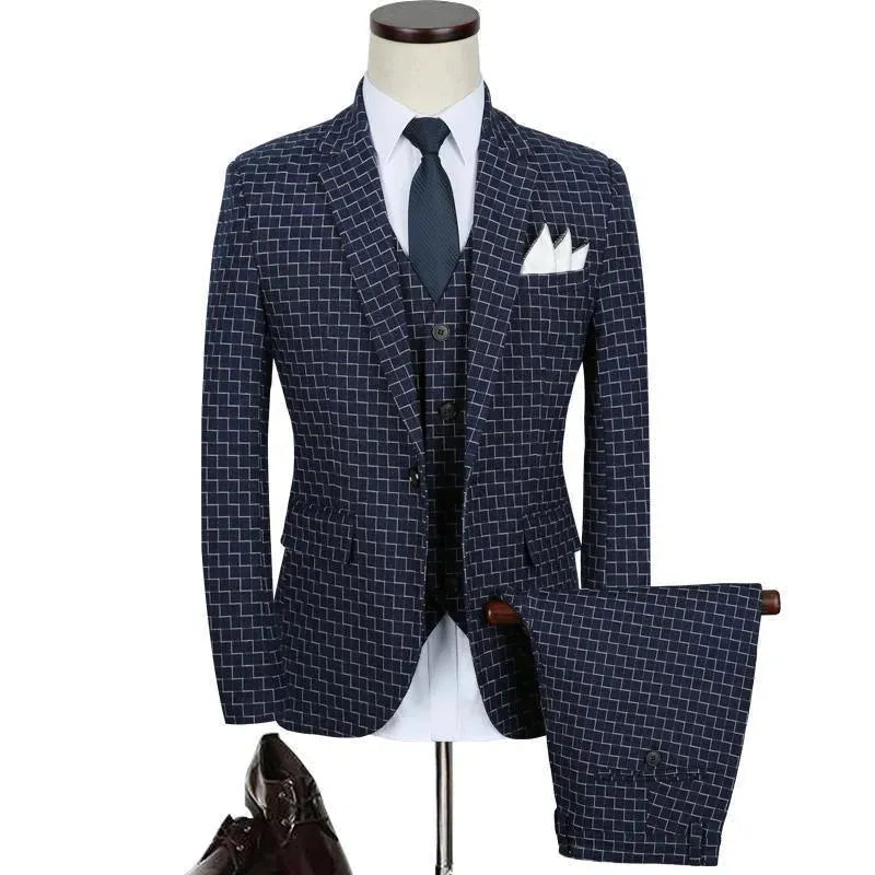 Attenborough Three Piece Slim Fit Suit for Men | Premium Business Formal Wear | Perfect for Weddings, Office & Special Occasions
