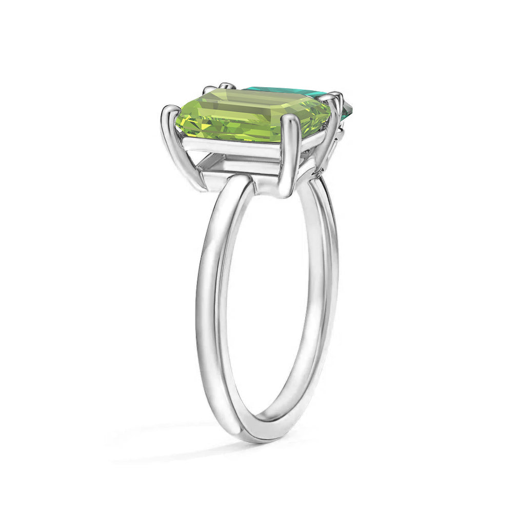Personalized Toi et Moi Peridot Birthstone Ring for Women - August Birthstone Jewelry Gift for Anniversary, Engagement & Couple Rings - Perfect for Romantic Occasions & Special Moments