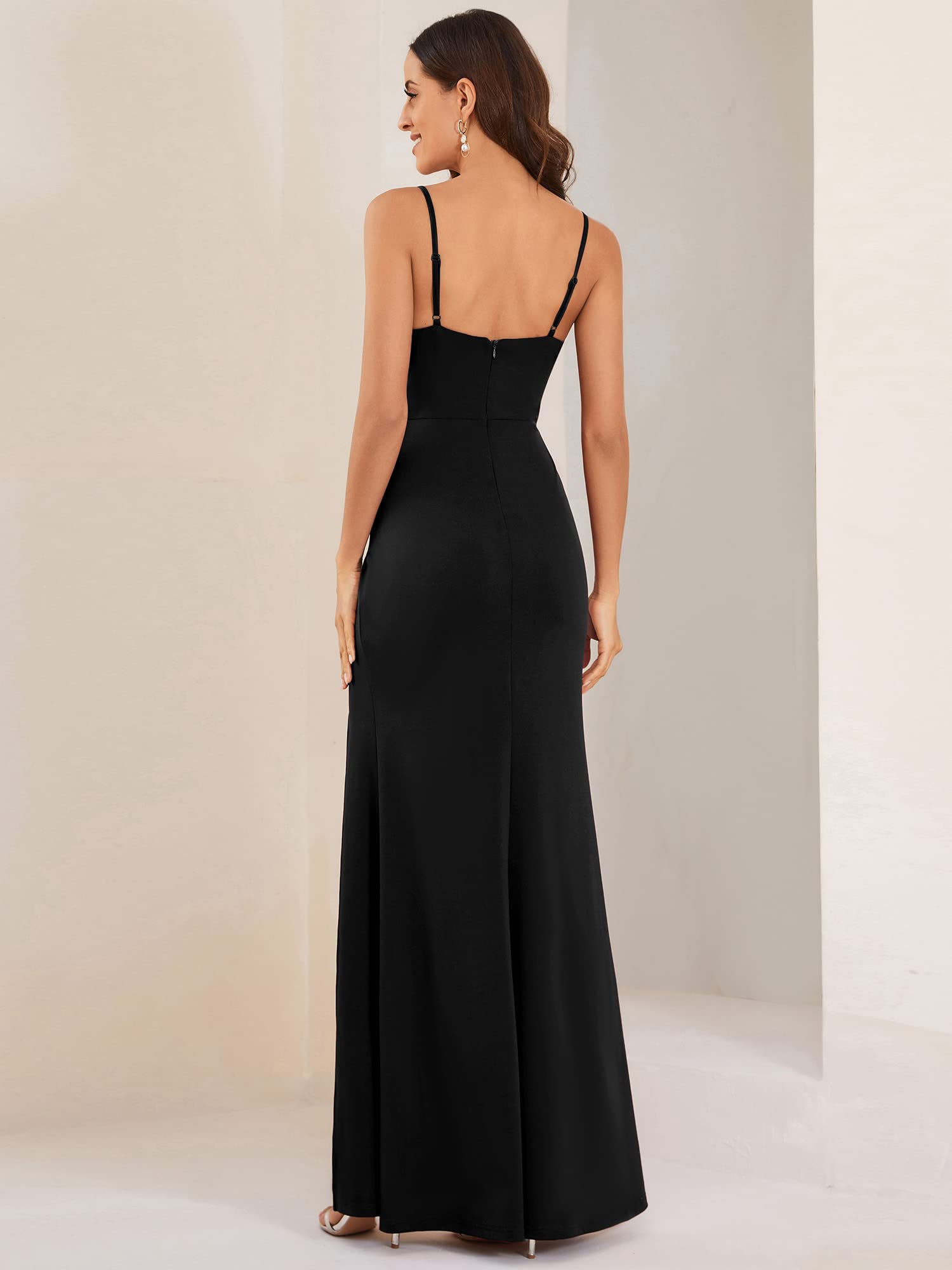 Ever-Pretty Women's Sequin Evening Gown - Spaghetti Strap Sleeveless Bodycon Dress with High Slit & Floor-Length Design (Style 01667) | Perfect for Prom, Gala, Wedding Guest & Formal Events
