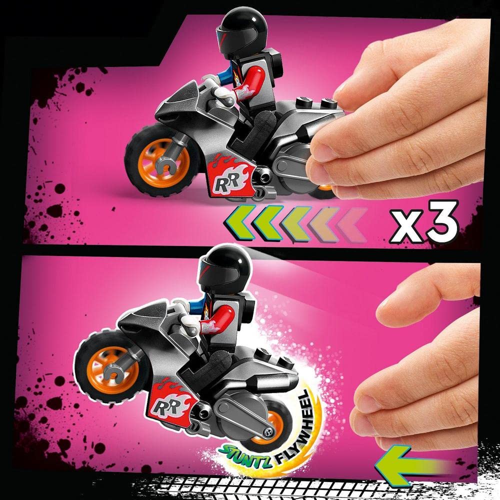 LEGO 60361 City Stuntz Ultimate Stunt Racer Challenge – 3-in-1 Stunt Playset for 1 or 2 Players with 2 Flywheel-Powered Toy Motorcycles – 2023 Building Kit for Kids – Perfect for Racing Battles & Backyard Adventure Play