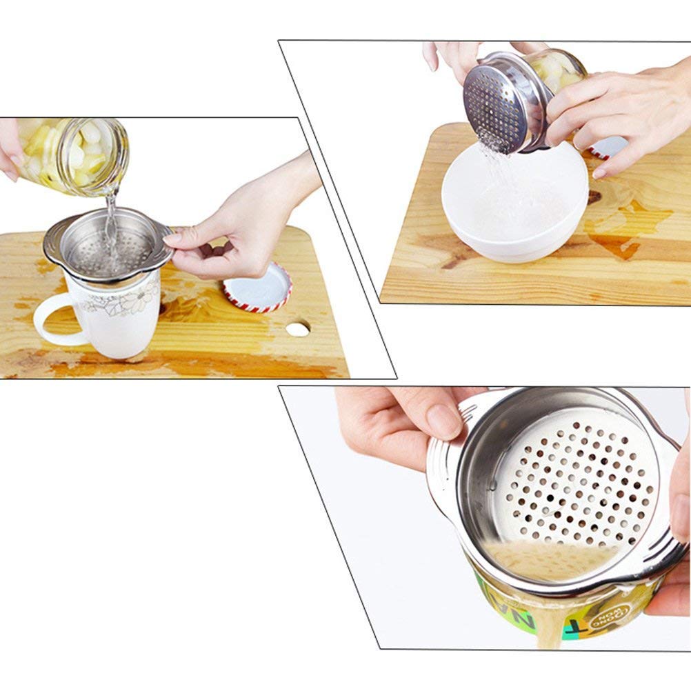 WSNM 2-Pack Stainless Steel Can Drainer & Strainer - Tuna Can Oil Press, Squeezer & Opener - Multi-Functional Kitchen Tool for Draining Oil from Canned Tuna, Sardines & Vegetables - Perfect for Meal Prep & Camping Cooking