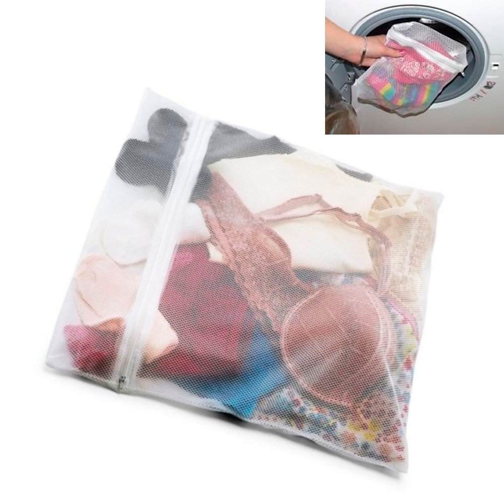 2 Pack Delicate Laundry Wash Bags with Zipper - Mesh Laundry Bags for Socks, Bras, Lingerie & Clothes - Gentle Washing Protection for Travel & Home Use