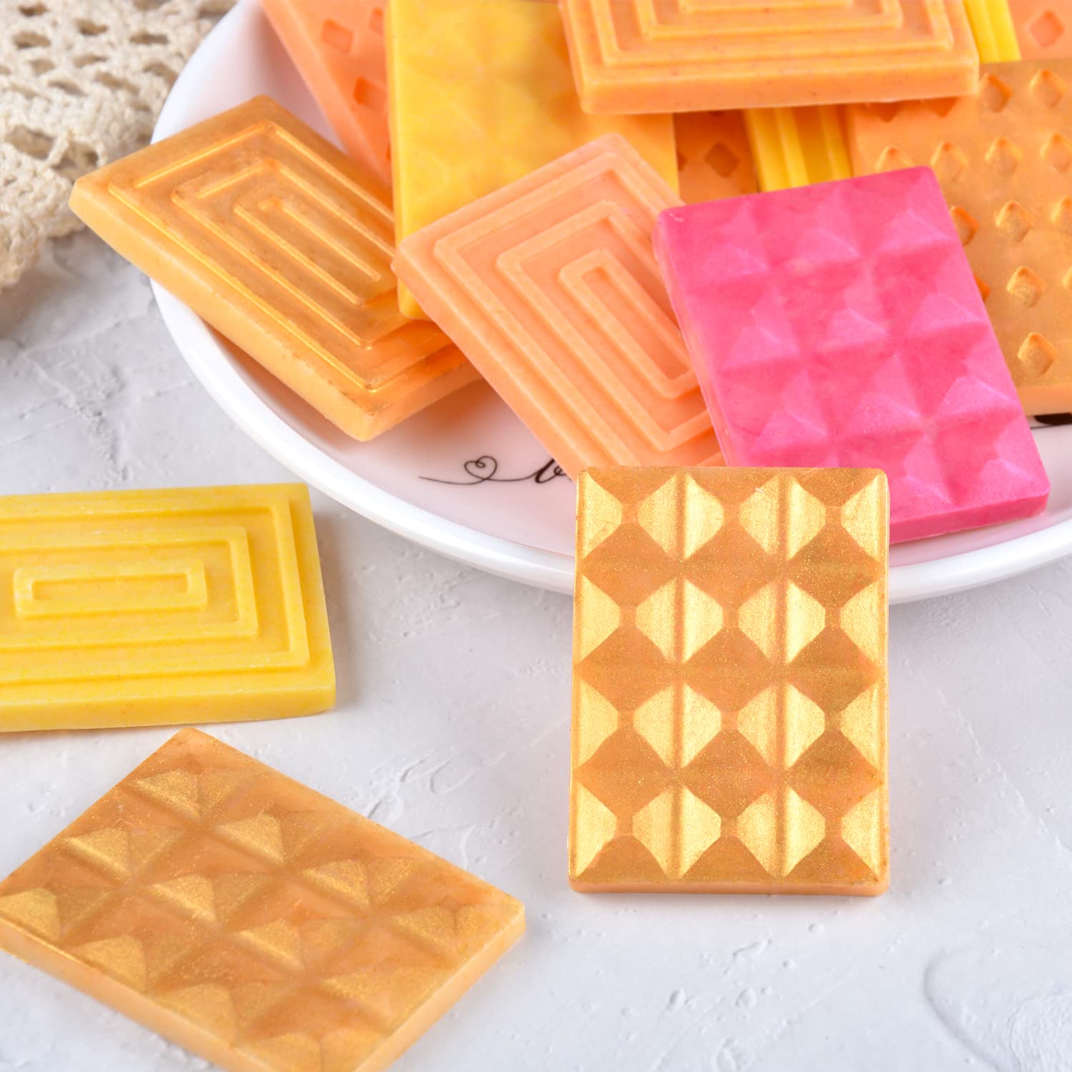 2 Pcs Silicone Break Apart Candy Molds - Mini Chocolate Bar & Wax Melts Molds Set for DIY Candy Making, Baking & Home Decor - Perfect for Valentine's Day, Birthday Parties & Craft Projects