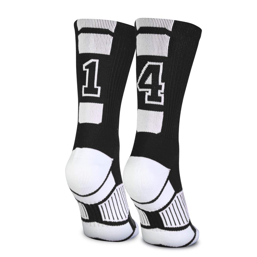 Custom Team Number Socks for Youth & Adults | High-Performance Athletic Socks with Black Numbers | Personalized Sports Socks for Soccer, Basketball & Football | Choose Your Number for Team Uniforms & Game Days