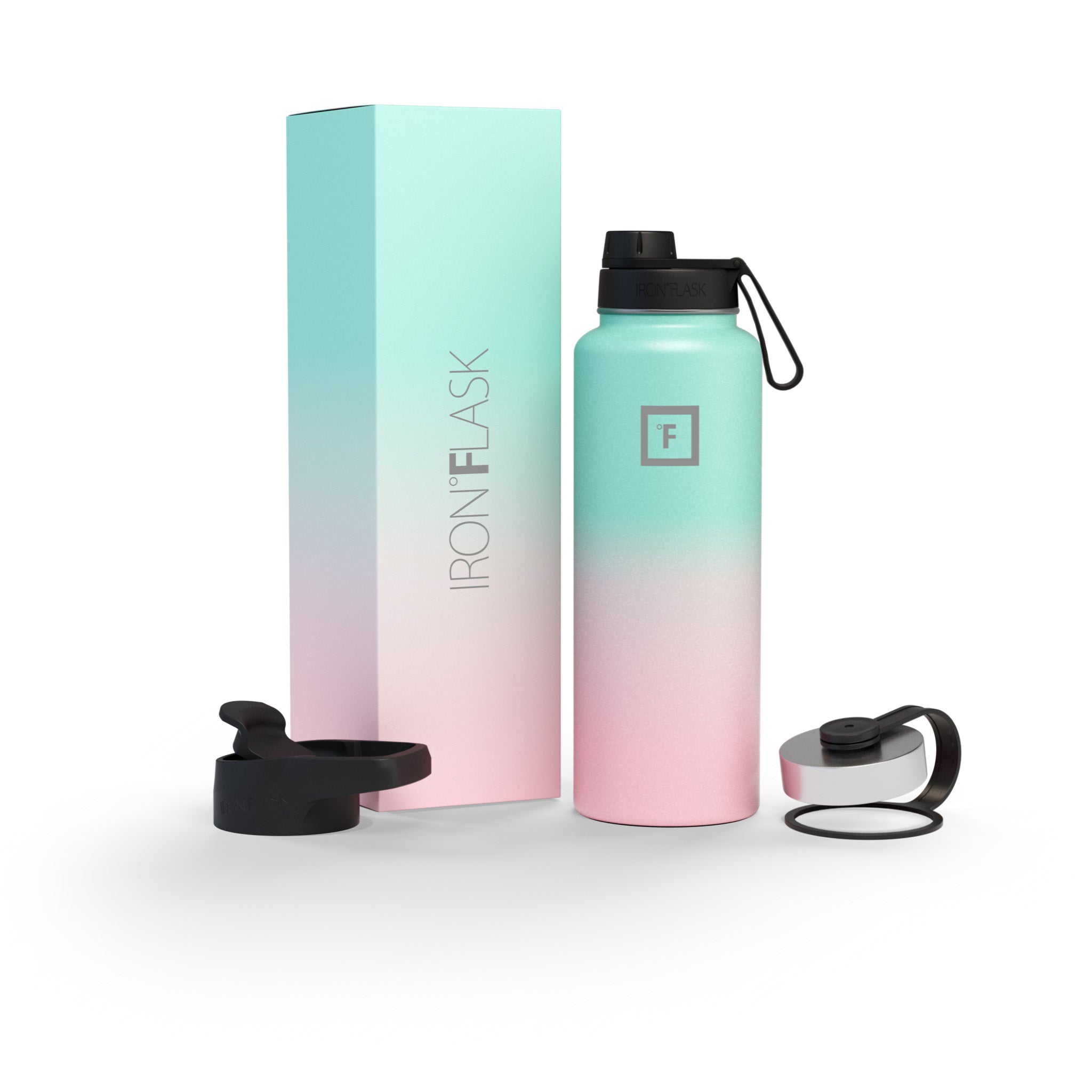 40 Oz Wide Mouth Water Bottle with Spout Lid - Leak Proof Stainless Steel Insulated Water Bottle for Gym, Hiking & Outdoor Activities