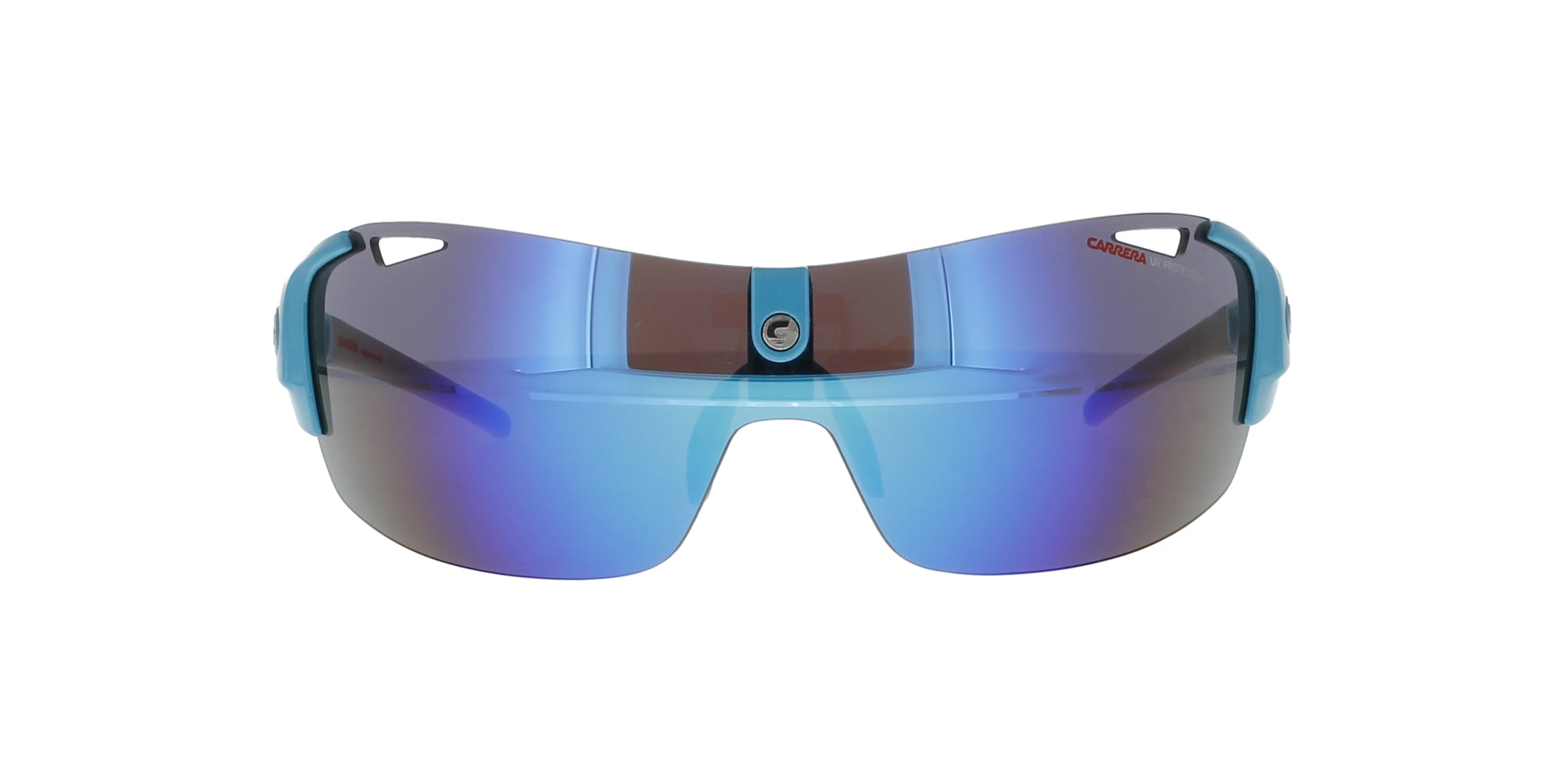 Blue Mirror Rimless Shield Carrera Sunglasses - UV Protection Polarized Sunglasses for Men & Women - Perfect for Driving, Running, and Outdoor Activities