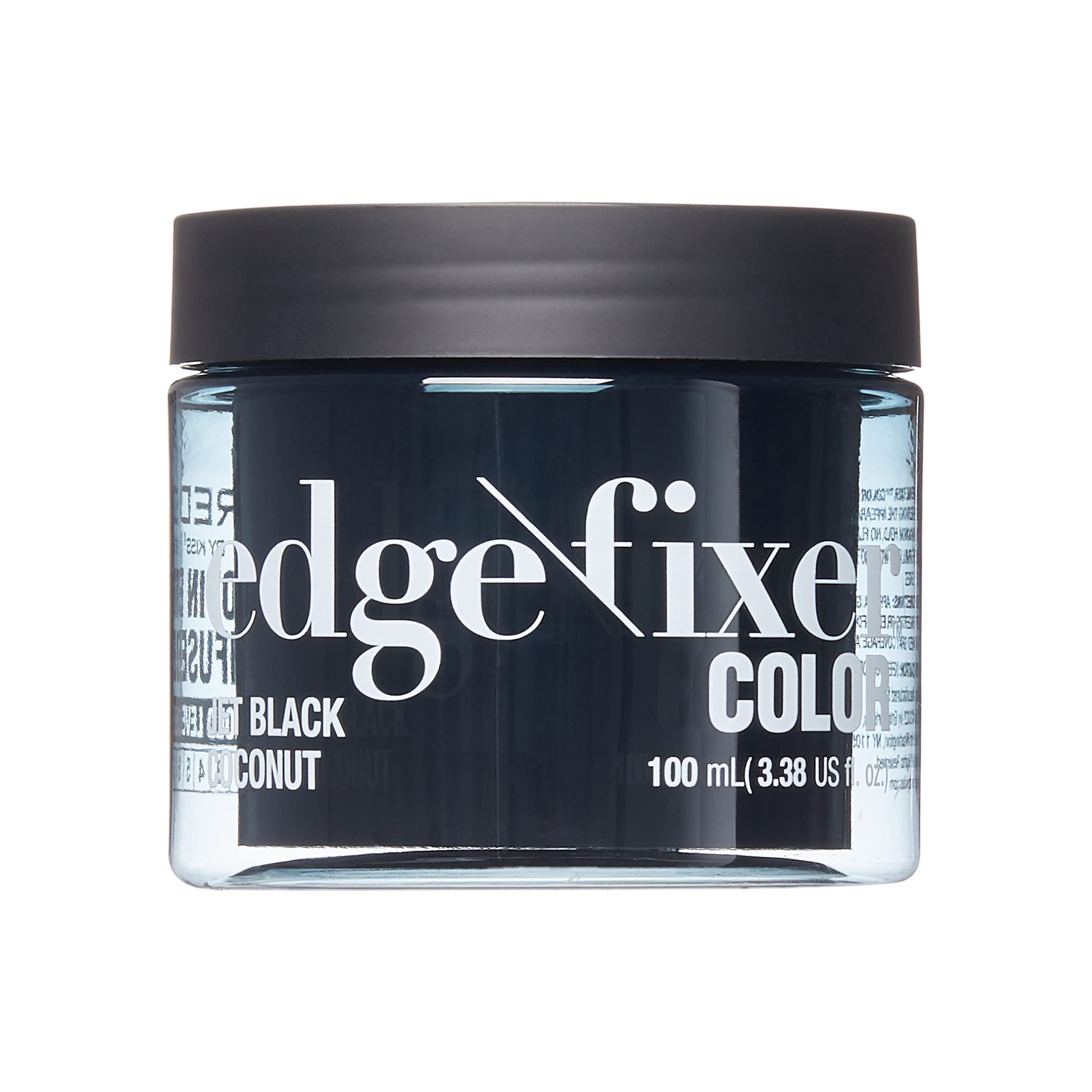 Red by Kiss Color Edge Fixer 24HR Max Hold Edge Control Pomade - Fly Away & Frizz Control for Natural Hair - Jet Black (100mL) - Perfect for Sleek Hairstyles, Braids & Professional Looks