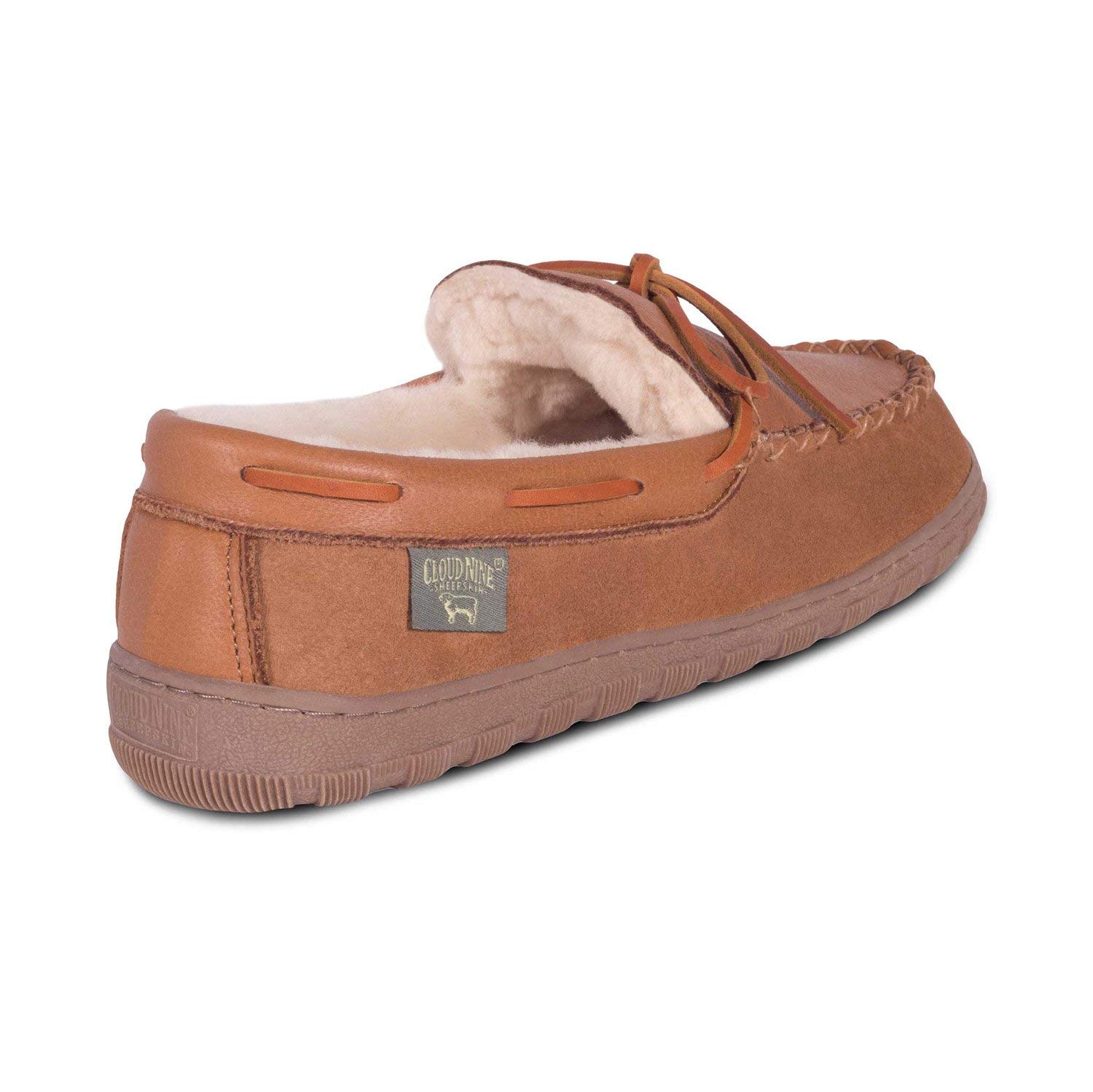 **Genuine Sheepskin & Cowhide Suede Men's Moccasin Slippers – Indoor & Outdoor Comfort – Chestnut Brown – Perfect for Home, Travel & Casual Wear**
