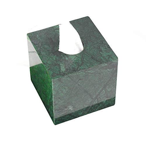Green Marble Tissue Paper Box - Elegant Home Decor for Living Room, Dining Table, Vanity & Bathroom | Multipurpose Storage Organizer for Bedroom, Dressing Room & Outdoor Spaces