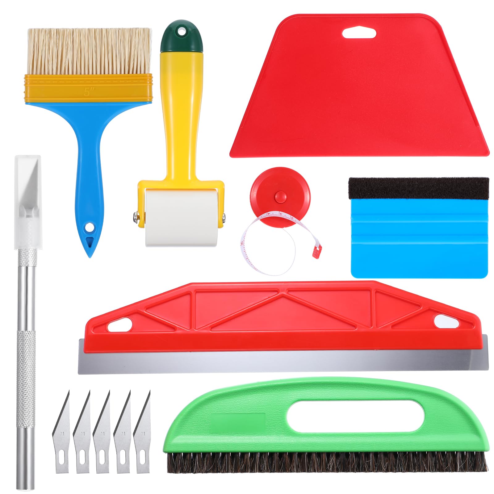**Wallpaper Smoothing Tools Kit - Professional Squeegee Smoother, Seam Roller & Wallpaper Brush for Peel and Stick Wallpaper & Vinyl Backsplash Tile - Perfect for DIY Home Renovation & Wall Decor Projects**