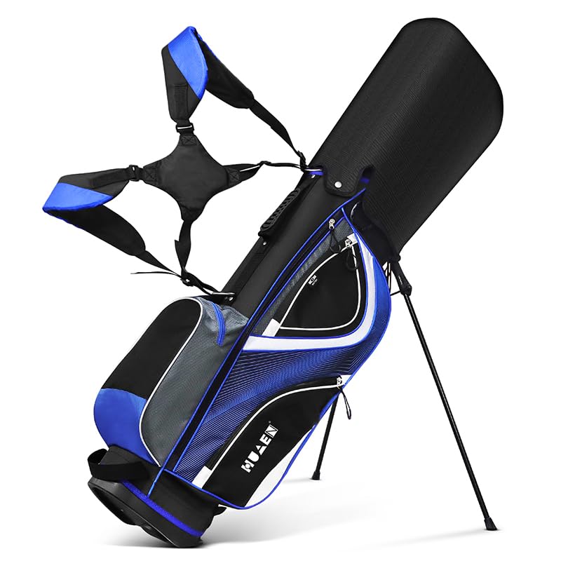 Premium 14-Way Golf Stand Bag with 5 Pockets | Lightweight Waterproof Nylon & Ergonomic Straps | Perfect for Men & Women Golfers | Ideal for Course Play, Driving Range & Tournament Use