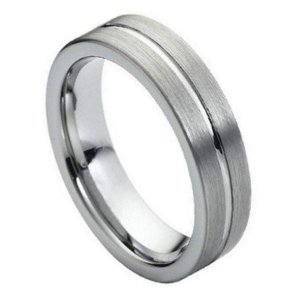Personalized Tungsten Wedding Rings for Couples - Laser Engraved, 6mm Polished & Brushed - Perfect for Anniversaries & Engagements