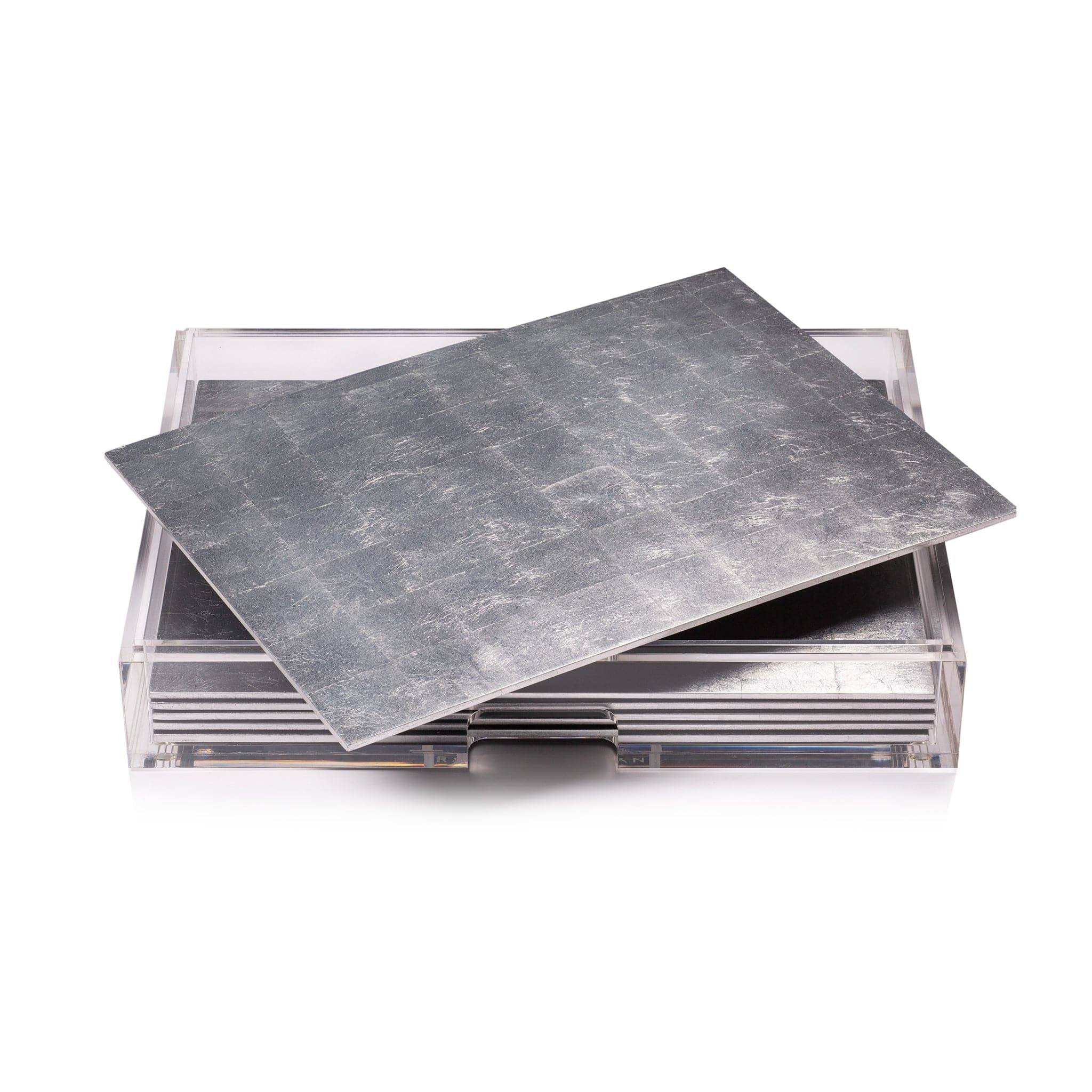 Grand Matbox Clear Matte Silver Makeup Organizer - Perfect for Vanity, Bathroom & Travel Storage