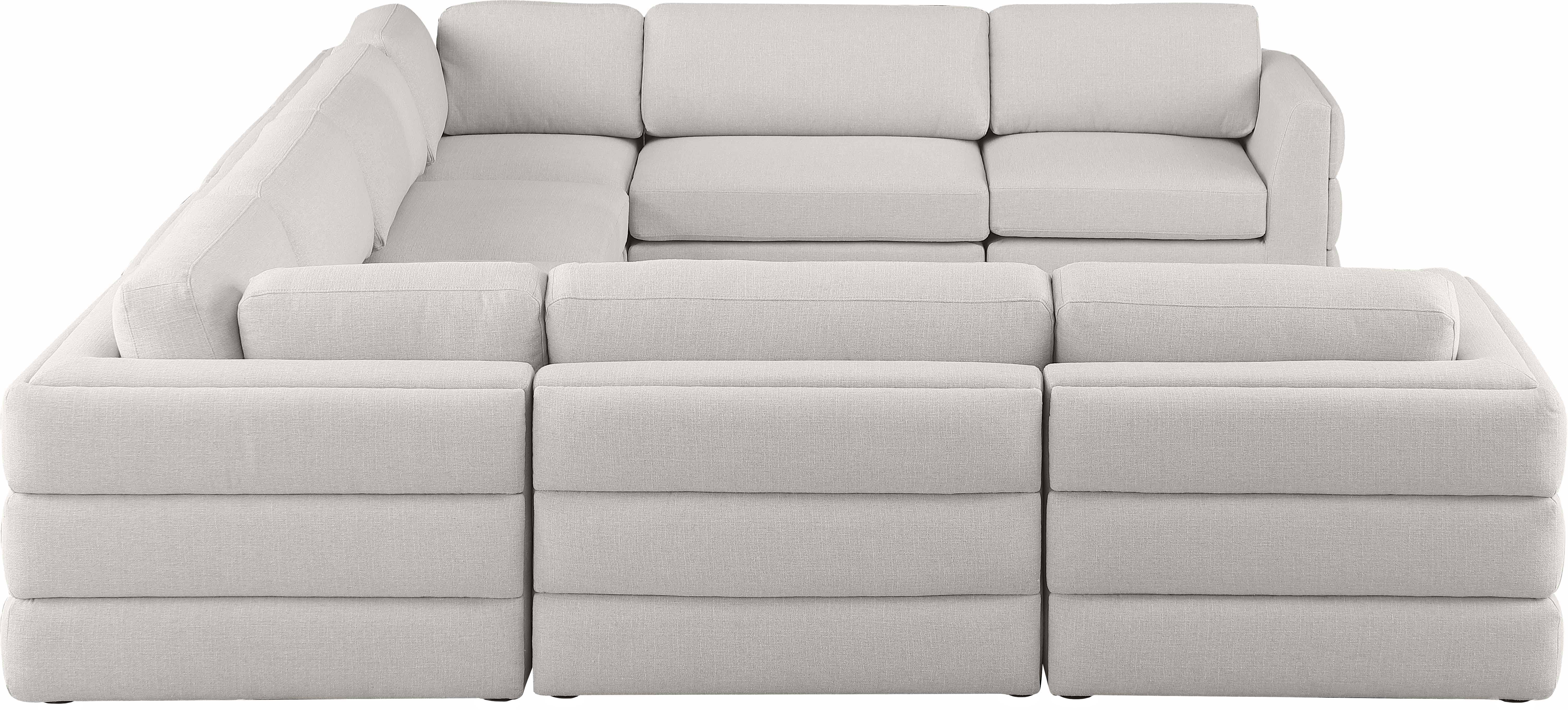 Beckham Durable Linen Textured Fabric Modular Sectional Sofa - Modern Living Room Furniture for Small Spaces & Apartments