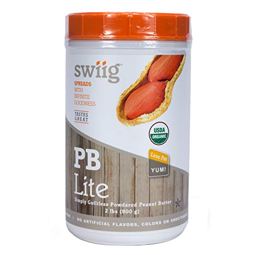 Swiig Organic PB Lite Peanut Butter Powder - Non-GMO, No Added Sugar, Gluten-Free, 6g Protein per Serving (32oz) | Perfect for Smoothies, Baking & Healthy Snacks