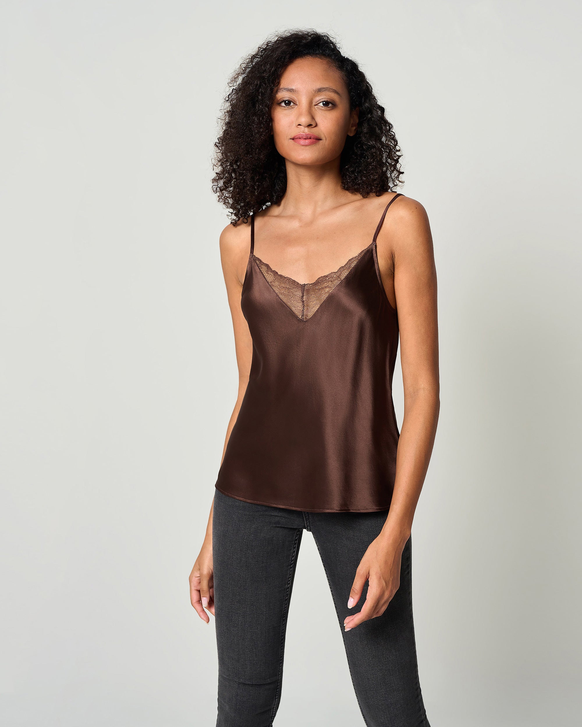 Lace Silk 2-in-1 Cami Top - Women's Elegant Lingerie & Sleepwear for Date Night & Boudoir
