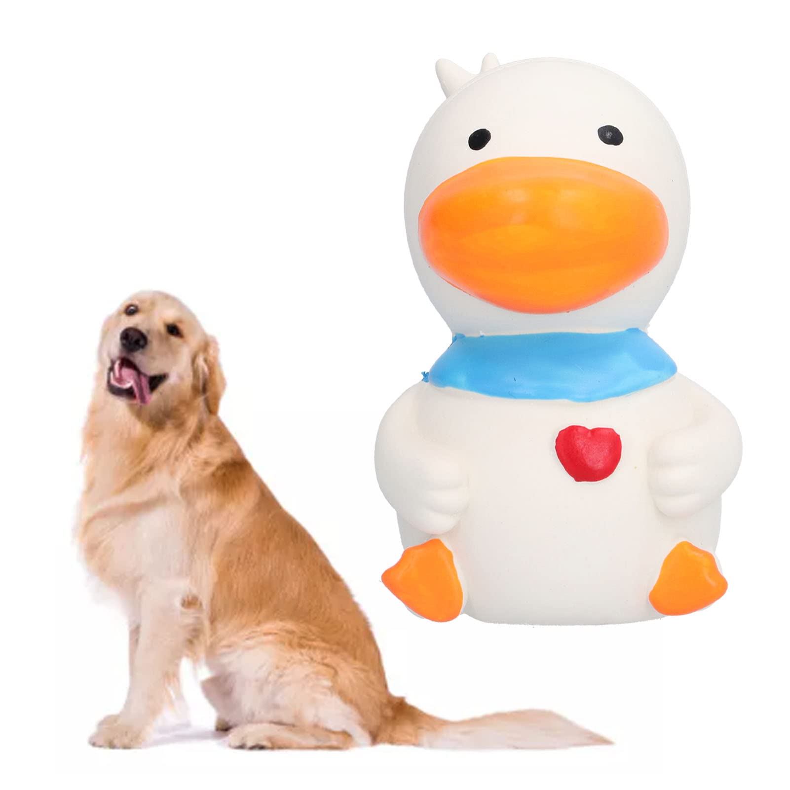 **Durable Latex Duck Dog Chew Toy - Interactive Squeaky Chewing Toy for Puppies & Dogs - Fun Playtime & Stress Relief (White) - Perfect for Indoor & Outdoor Play**