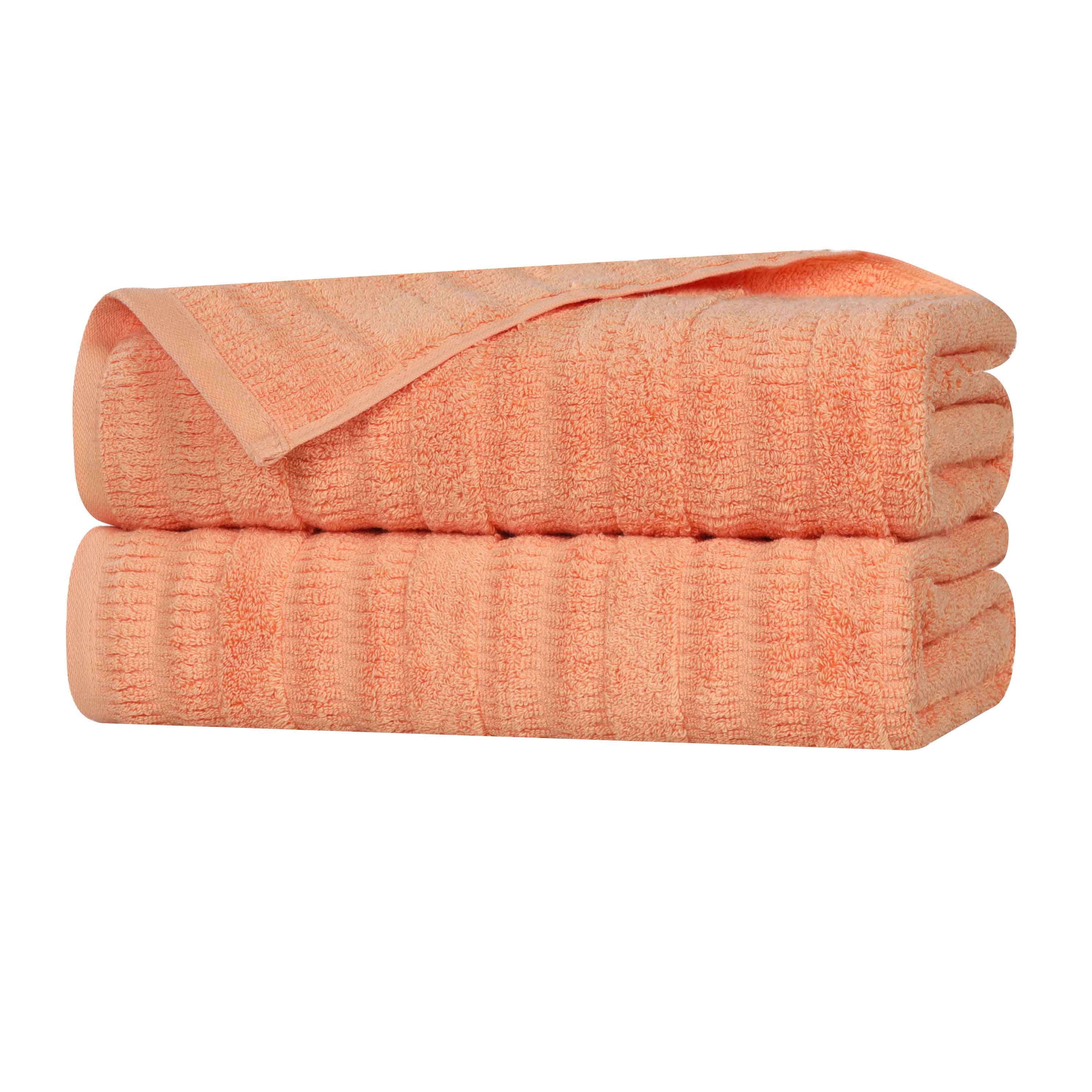 Premium Mika Smart Twist Cotton Bath Sheets - Ultra Soft & Absorbent Vertical Ribbed Design, Set of 2 | Luxury Spa & Hotel Quality Towels for Bathroom, Pool & Beach Use