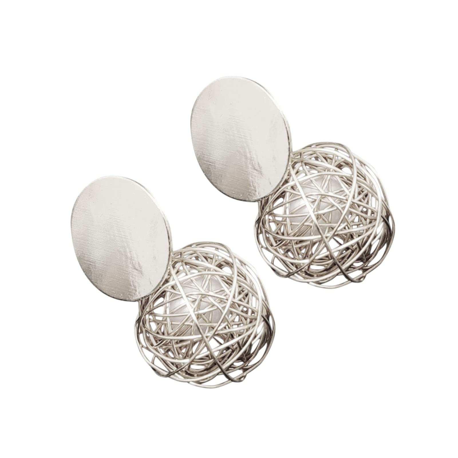 Stylish Geometric Clip-On Earrings for Women & Girls - Alloy Retro Dangle Stud Earrings - Perfect for Parties, Weddings & Everyday Wear
