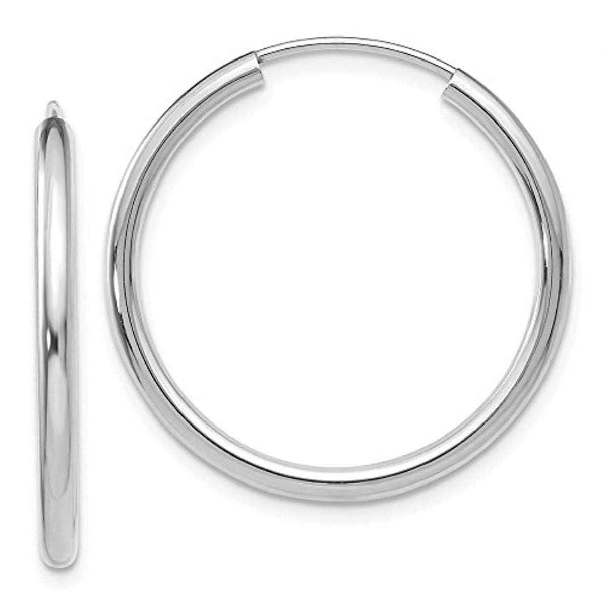 20mm Sterling Silver Endless Hoop Earrings - 3/4 Inch Diameter for Women | Perfect for Everyday Wear, Office & Special Occasions