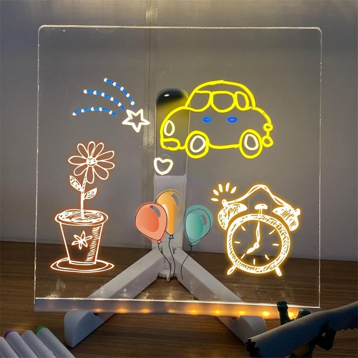 Soniee LED Drawing Board for Kids - Glow Writing Tablet with Colors, Light Up Drawing Board, Clear LED Light Board for Writing & Drawing | Perfect for Bedtime, Travel & Classroom Activities